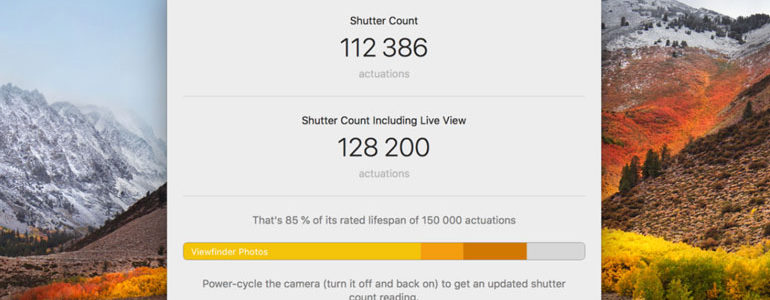 Shutter Count App Mac