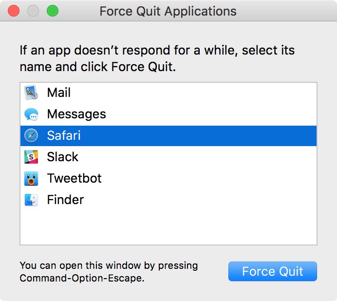 How to force quit an app on macbook